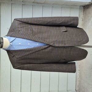 JOESEPH ABBOUD Recent Brown Blue Black Plaid Wool Sz 46 L Mens Sport Coat Blazer